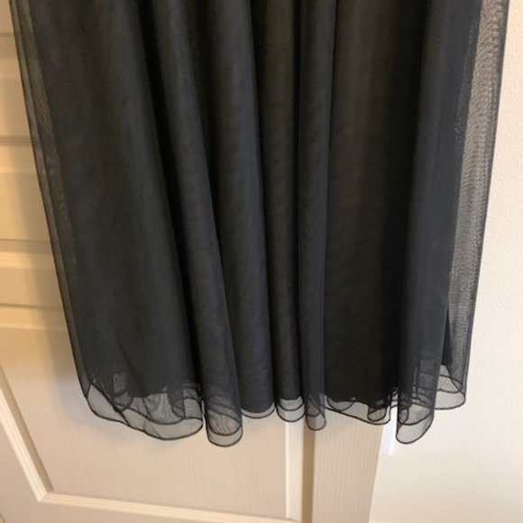 Adrianna Papell Evening Essentials Size 6 Black Skirt Long Lined Double Layers - Picture 3 of 7